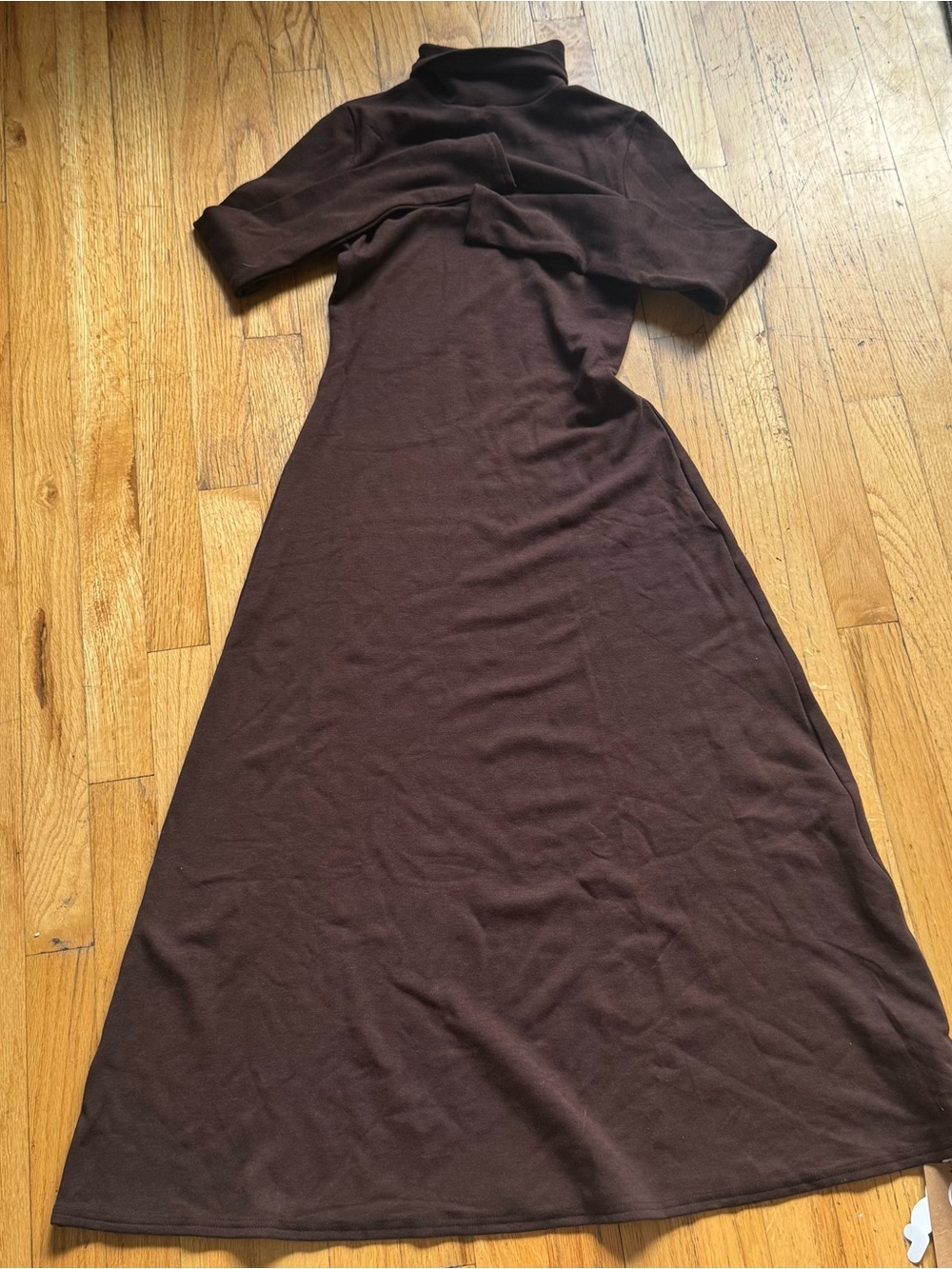 OGL Chocolate Brown Turtleneck Maxi Dress
